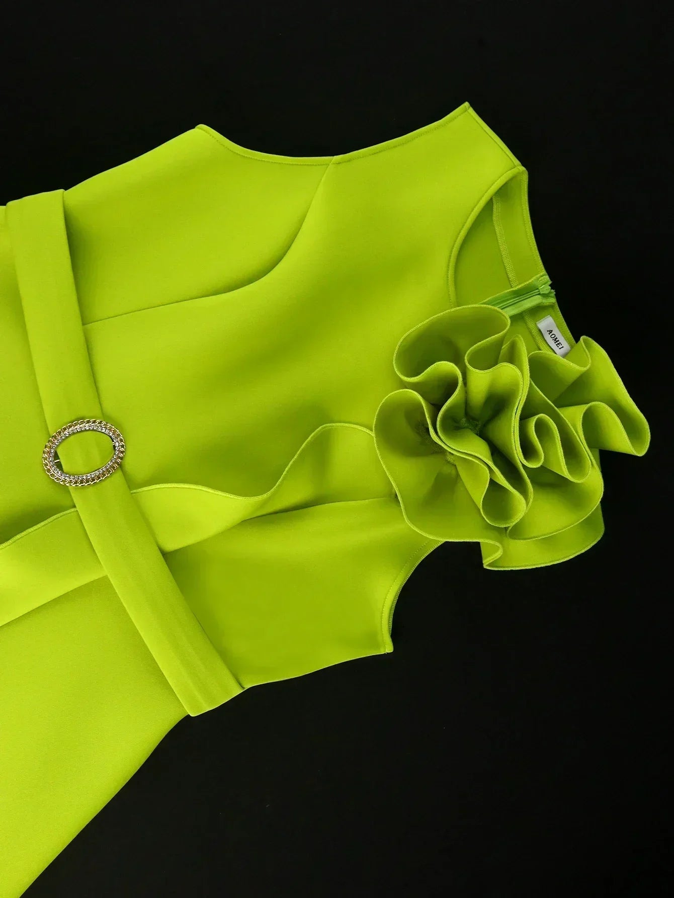 New Women Sweet and Cute Party Evening Dress with 3D Flower Sleeveless Knee Length Elegant Cocktail Celebration Dress