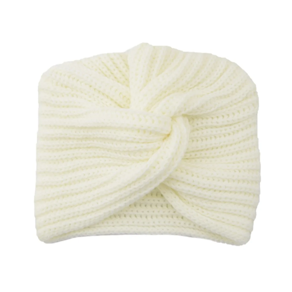 Women's Knitted Turban Hat Bohemia Cashmere Cross Wrap Head Lndian Wool Bonnet Turbante Cap