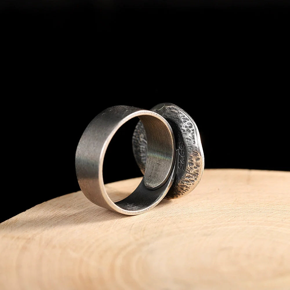 XIYANIK Ethnic Style Thai Silver Southern Red Adjustable Rings For Men Women Retro Fashion New Jewelry Gift Party anillos