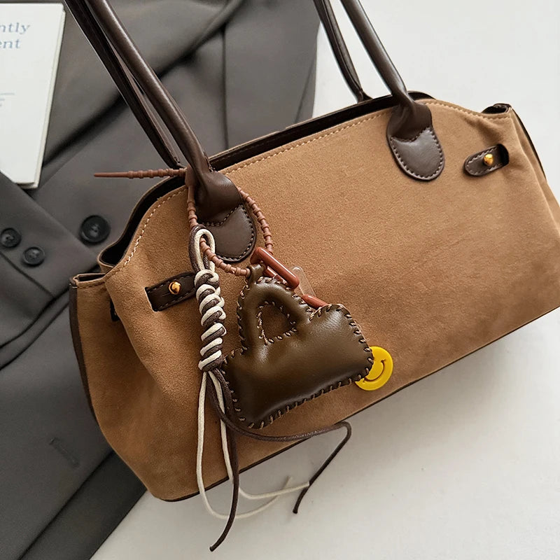 MOODS French Style Underarm Shoulder Bags For Women PU Suede Pure Color Top-handle Bag Autumn New Luxury Designer Handbags