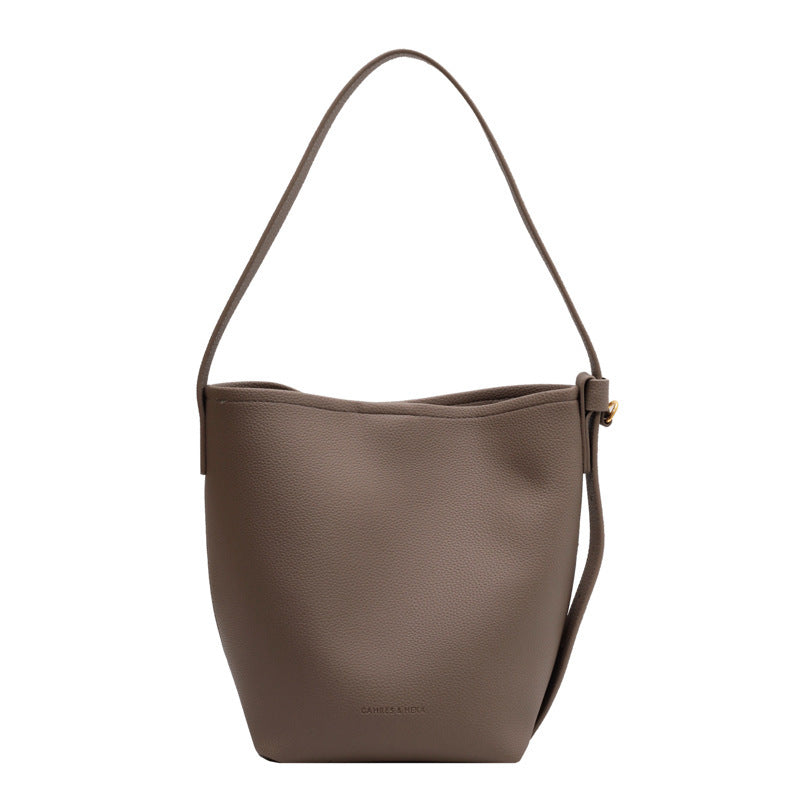 Retro High-capacity Stylish Commuter Bucket Bag For A Laid-back Look