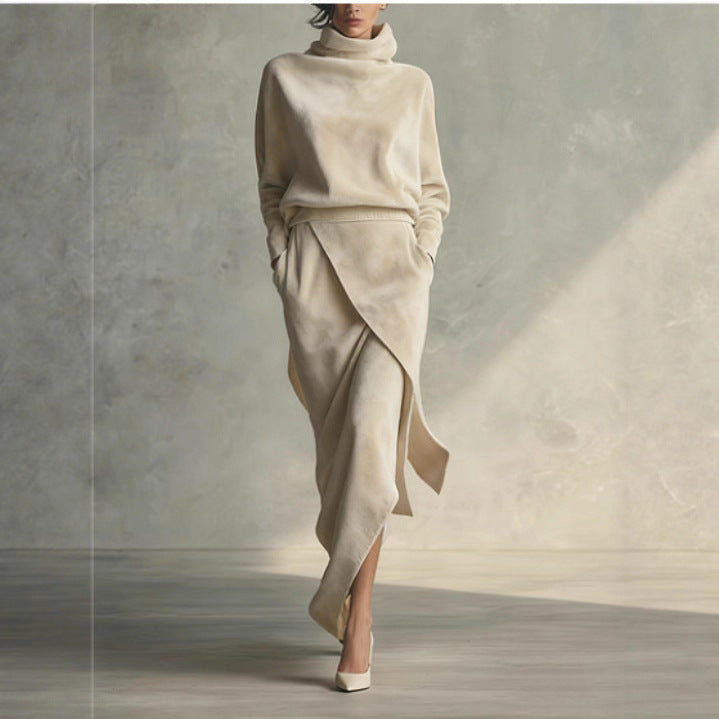 Elegant Suede Dress Women