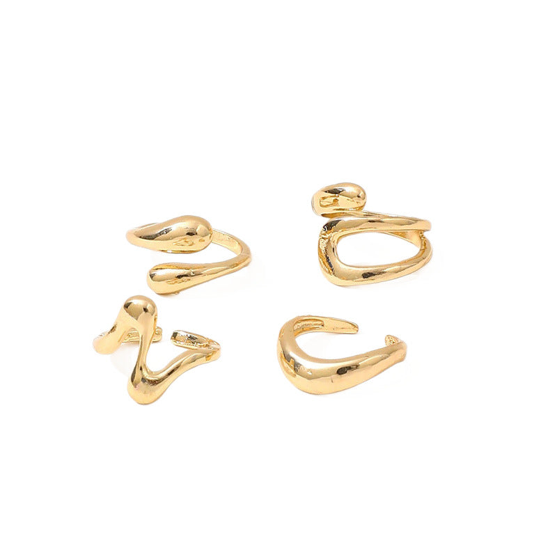 Irregular Opening Adjustable Light Ring With Water Droplets