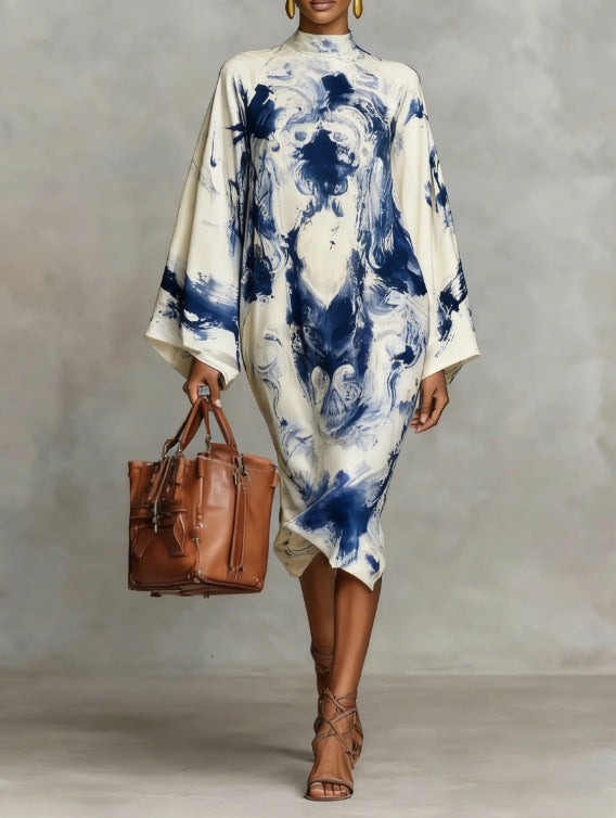 Digital Printing Fresh And Retro Flowy Dress