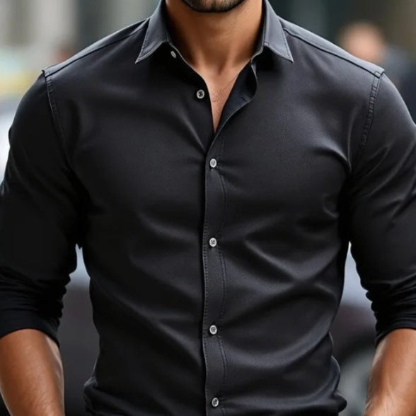 Bolubao Men Smart Casual Shirt Brand Fashion Solid Color