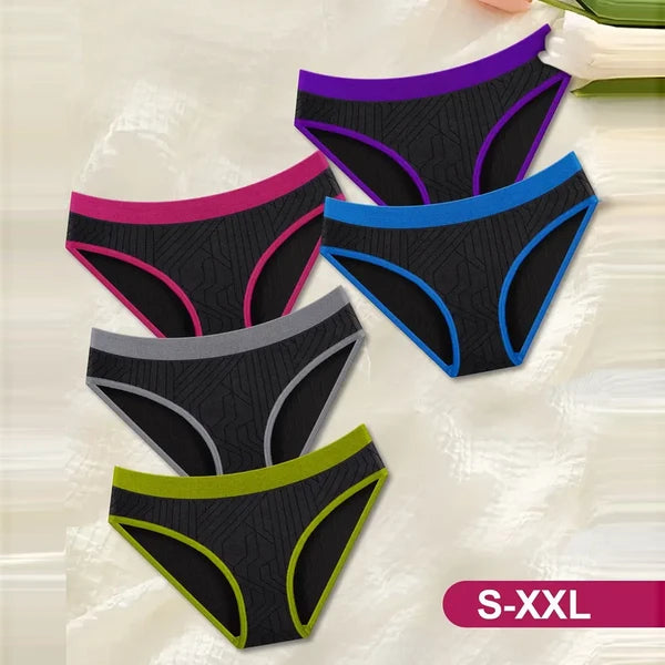 5 Colors Pack Women's Panties Bikini Sexy Underwear Nylon Seamless Knickers Women's Breathable Panties