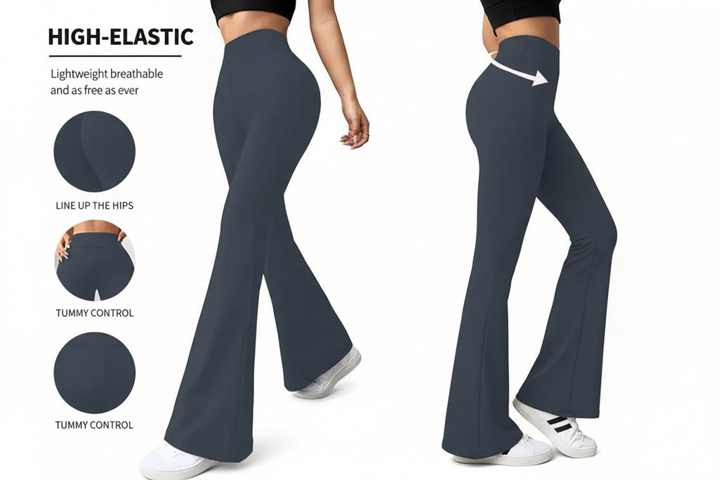 Womens Flared Yoga Pants With 3D Print