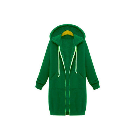 Women's Mid-length Hooded Long Sleeve Sweater