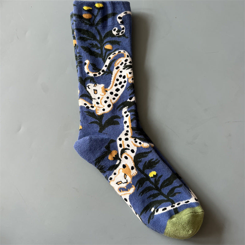 Retro-style Fun Mid-calf Socks For Men And Women