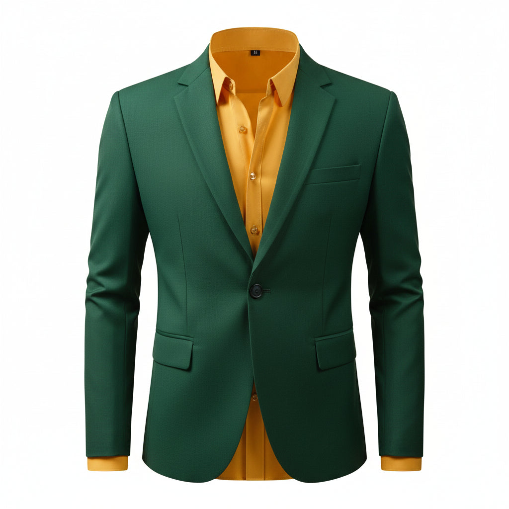 Full Elastic Force Natural Color Button Men's Plus Size Shirt