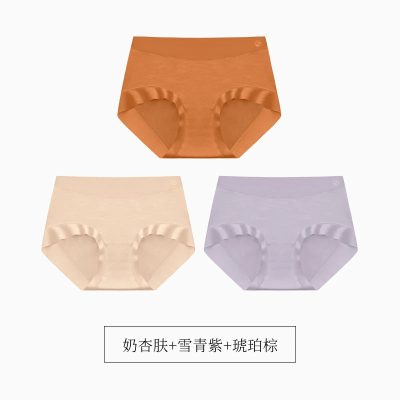 SUJIIN 3Pcs/Lot Panties for Women Seamless Comfortable Briefs Breathable 5A Antibacterial Intimate Stretch Female Underwear N166