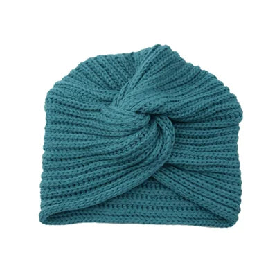 Women's Knitted Turban Hat Bohemia Cashmere Cross Wrap Head Lndian Wool Bonnet Turbante Cap