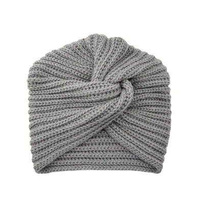 Women's Knitted Turban Hat Bohemia Cashmere Cross Wrap Head Lndian Wool Bonnet Turbante Cap