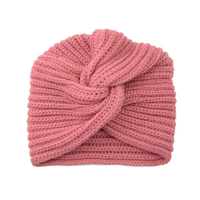 Women's Knitted Turban Hat Bohemia Cashmere Cross Wrap Head Lndian Wool Bonnet Turbante Cap