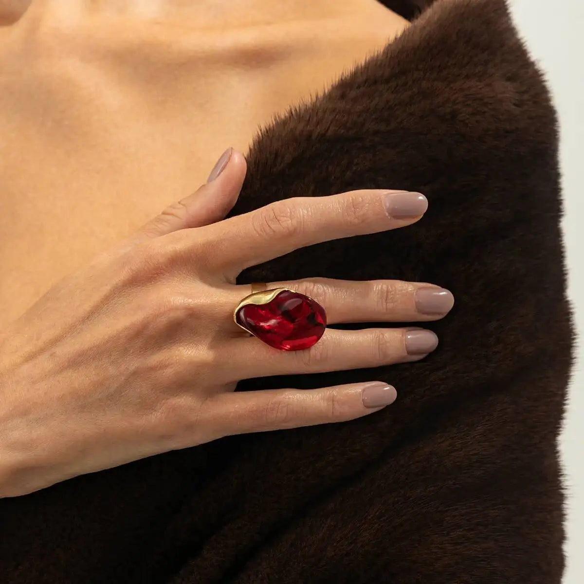 Ingemark 3 Colors Y2K Boho Resin Open Adjustable Rings for Women Wedding Vintage Geometric Knuckle Rings New Year Daily Jewelry