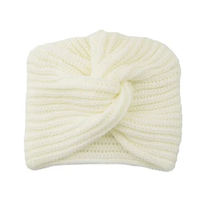 Women's Knitted Turban Hat Bohemia Cashmere Cross Wrap Head Lndian Wool Bonnet Turbante Cap