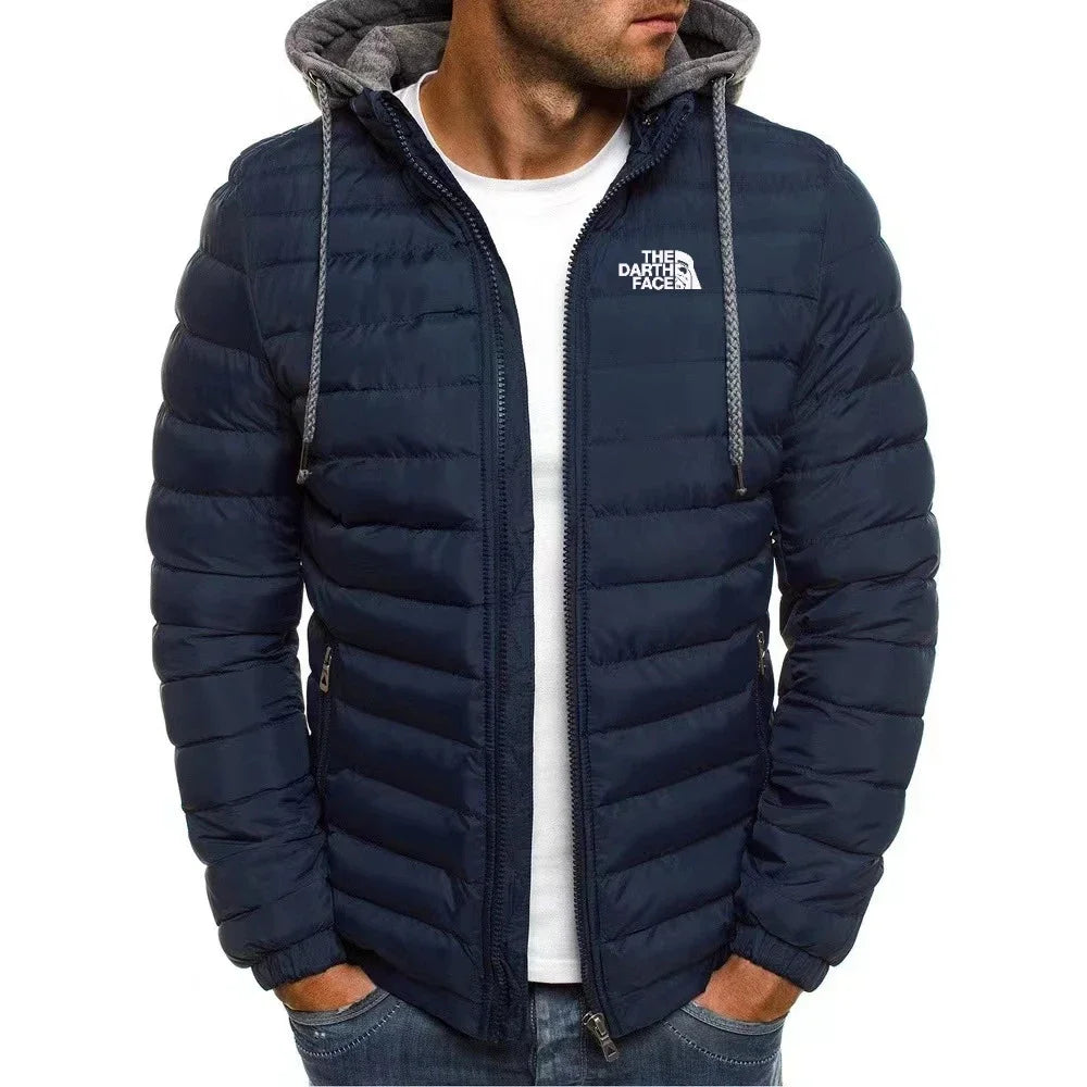 model casual outdoor warm winter insulated men's warm zipper streetwear business travel slim-fit stylish hooded jacket