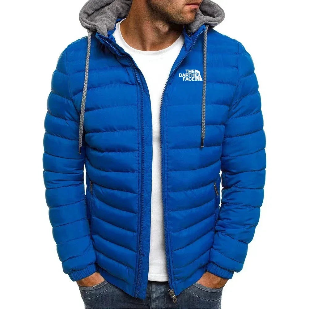 model casual outdoor warm winter insulated men's warm zipper streetwear business travel slim-fit stylish hooded jacket