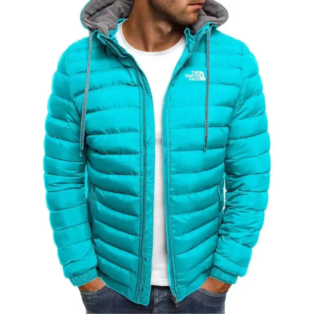 model casual outdoor warm winter insulated men's warm zipper streetwear business travel slim-fit stylish hooded jacket